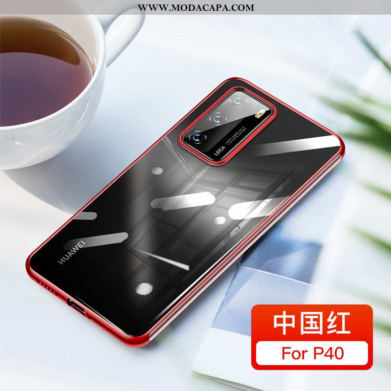 Capa Huawei P40 Protetoras Antiqueda Telemóvel Armação Capas Cases Vermelho Online