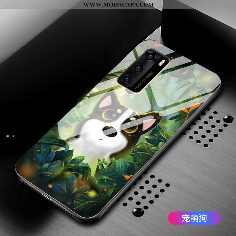 Capas Huawei P40 Soft Frente Telemóvel Completa Vidro Personalizado Estiloso Barato