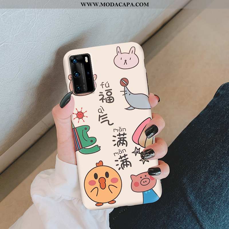 Capa Huawei P40 Protetoras Capas Bege Criativas Completa Casal Desenho Animado Comprar