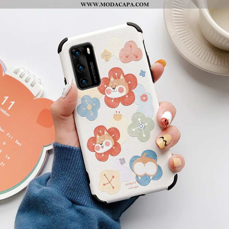 Capas Huawei P40 Fofas Novas Cases Silicone Desenho Animado Gato Tendencia Comprar