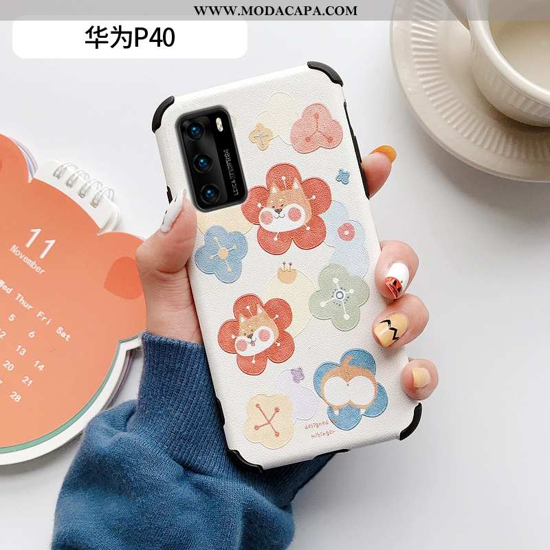 Capas Huawei P40 Fofas Novas Cases Silicone Desenho Animado Gato Tendencia Comprar