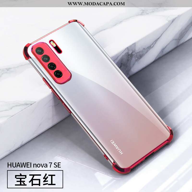 Capa Huawei P40 Lite 5g Protetoras Antiqueda Soft Frente Transparente Vermelho Cases Promoção
