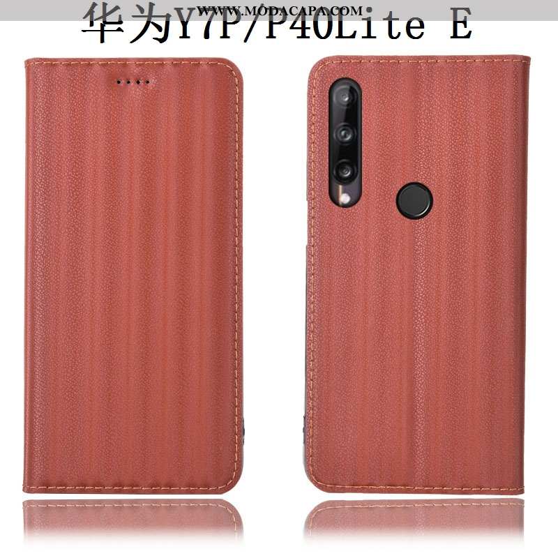 Capas Huawei P40 Lite E Couro Genuíno Preto Completa Gradiente Cover Telemóvel Comprar