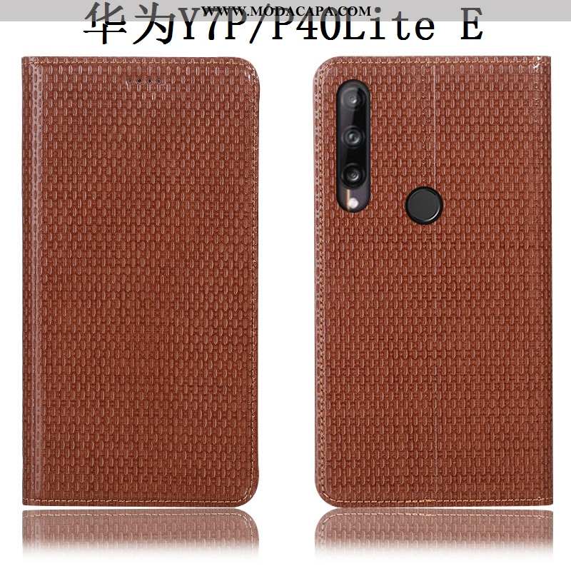 Capa Huawei P40 Lite E Protetoras Completa Cases Cover Antiqueda Couro Legitimo Marrom Promoção