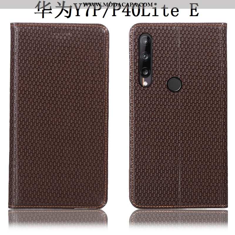 Capa Huawei P40 Lite E Protetoras Completa Cases Cover Antiqueda Couro Legitimo Marrom Promoção