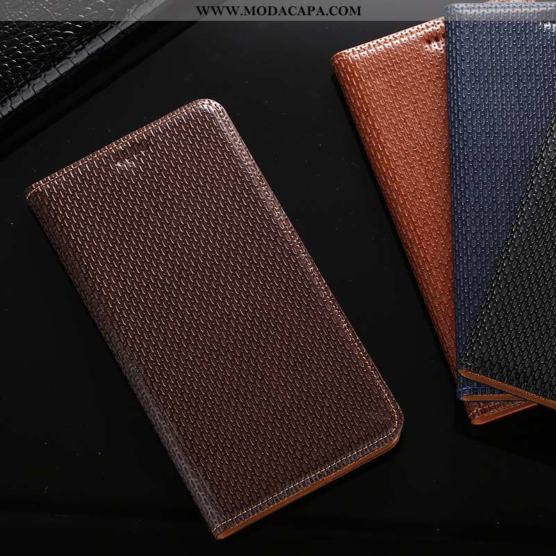 Capa Huawei P40 Lite E Protetoras Completa Cases Cover Antiqueda Couro Legitimo Marrom Promoção