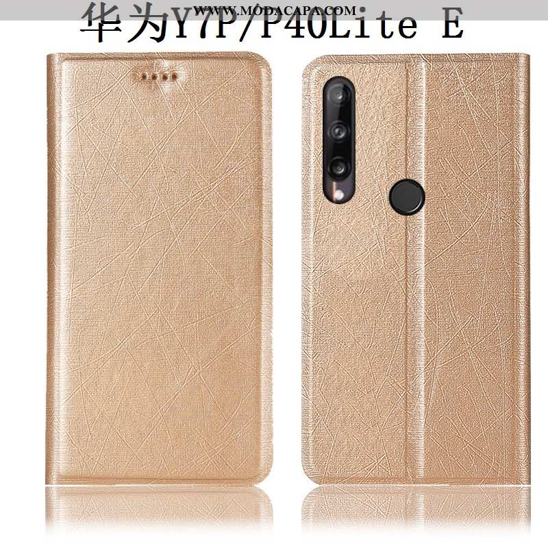 Capas Huawei P40 Lite E Couro Antiqueda Cases Dourado Protetoras Cover Venda