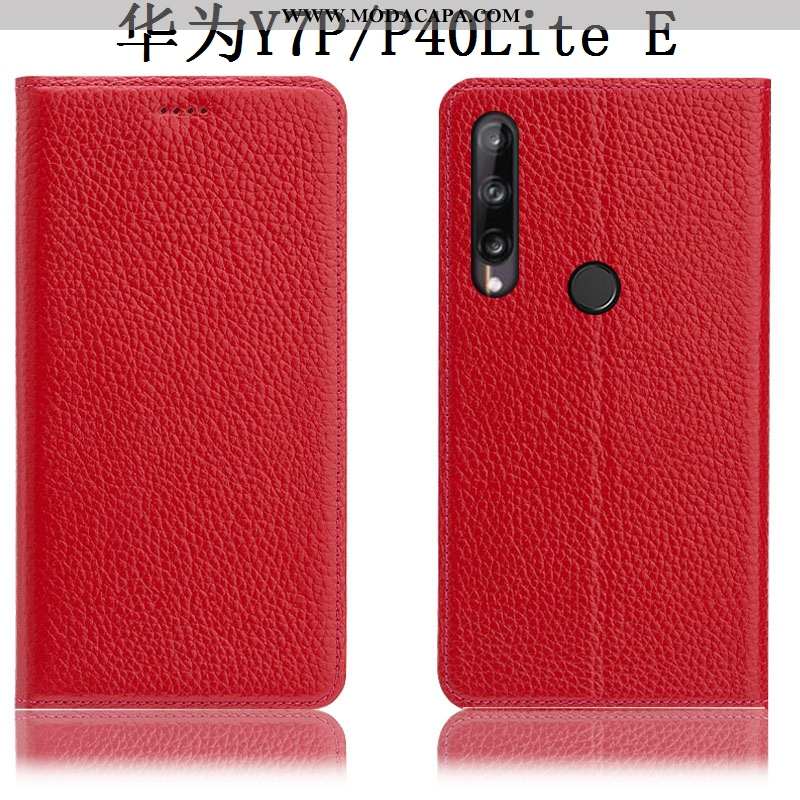 Capa Huawei P40 Lite E Couro Genuíno Protetoras Cases Cover Completa Marrom Telemóvel Comprar