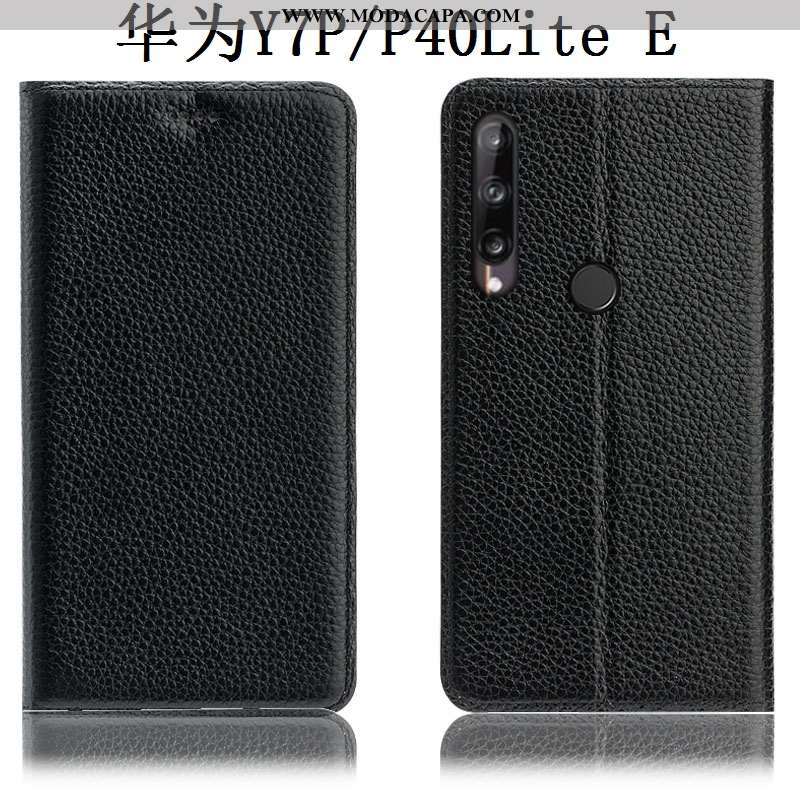 Capa Huawei P40 Lite E Couro Genuíno Protetoras Cases Cover Completa Marrom Telemóvel Comprar