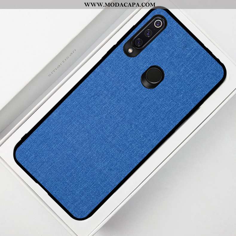 Capas Huawei P40 Lite E Protetoras Tecido Telemóvel Silicone Resistente Soft Azul Escuro Online