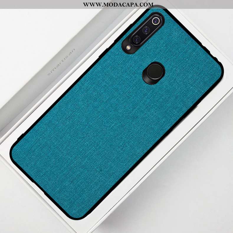 Capas Huawei P40 Lite E Protetoras Tecido Telemóvel Silicone Resistente Soft Azul Escuro Online