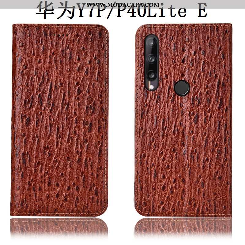 Capa Huawei P40 Lite E Protetoras Pássaro Antiqueda Couro Genuíno Completa Telemóvel Vermelho Barato