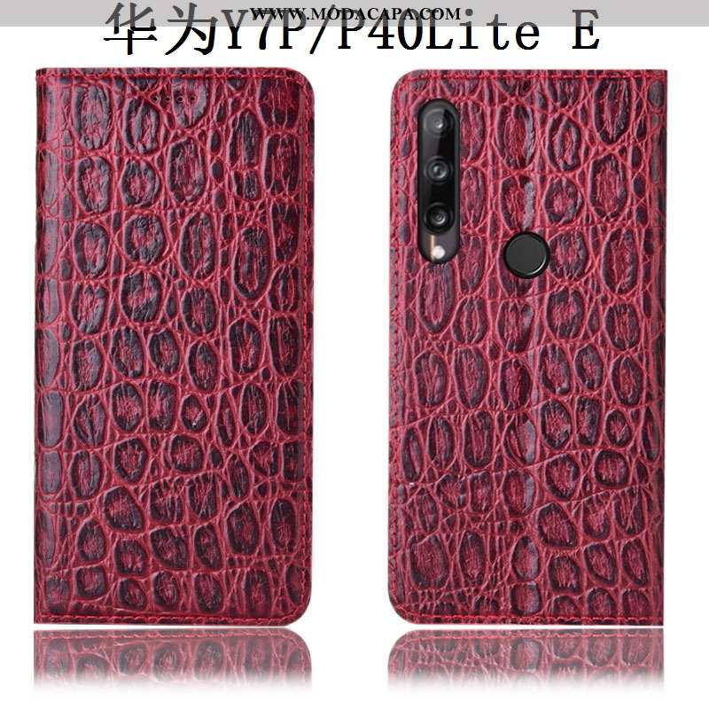 Capa Huawei P40 Lite E Protetoras Completa Capas Cor De Vinho Antiqueda Cover Couro Genuíno Baratas