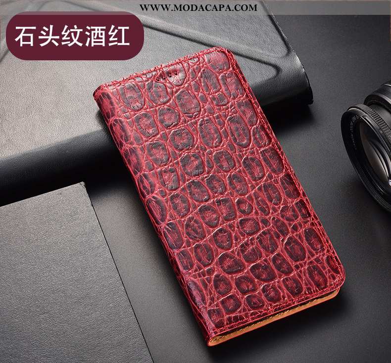 Capa Huawei P40 Lite E Protetoras Completa Capas Cor De Vinho Antiqueda Cover Couro Genuíno Baratas