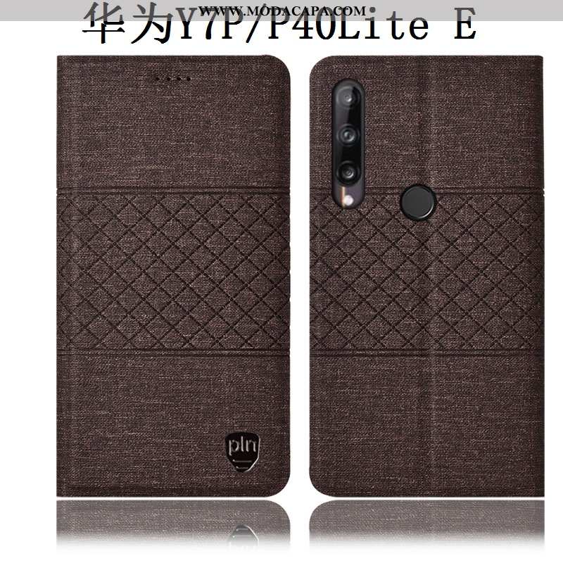 Capas Huawei P40 Lite E Couro Completa Antiqueda Cinza Midi Cover Telemóvel Baratas