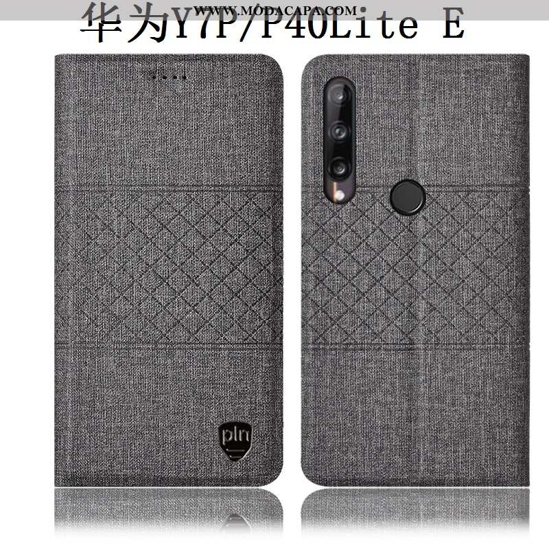 Capas Huawei P40 Lite E Couro Completa Antiqueda Cinza Midi Cover Telemóvel Baratas