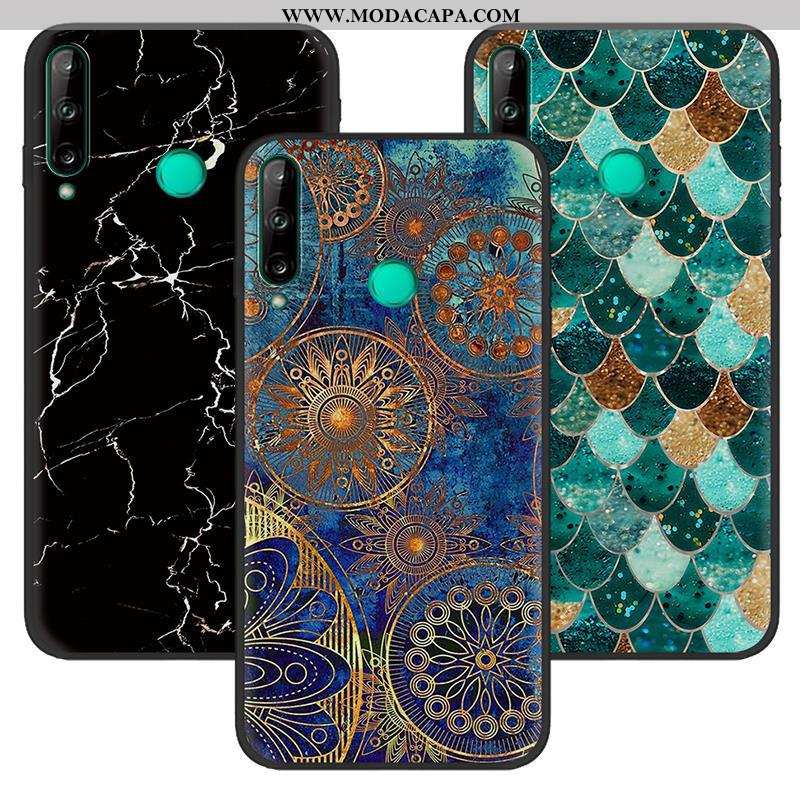 Capa Huawei P40 Lite E Criativas Capas Soft Telemóvel Desenho Animado Pu Preto Baratas