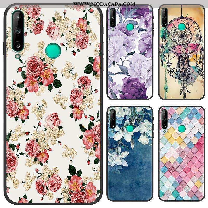 Capa Huawei P40 Lite E Criativas Capas Soft Telemóvel Desenho Animado Pu Preto Baratas