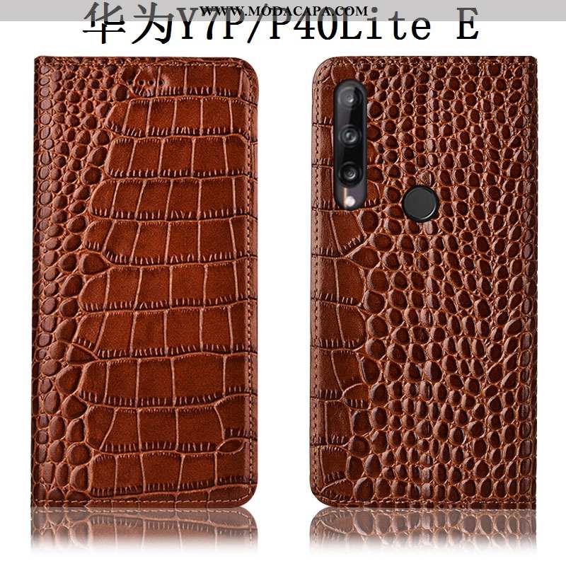 Capas Huawei P40 Lite E Couro Legitimo Protetoras Tigrada Telemóvel Cases Antiqueda Cover Baratas