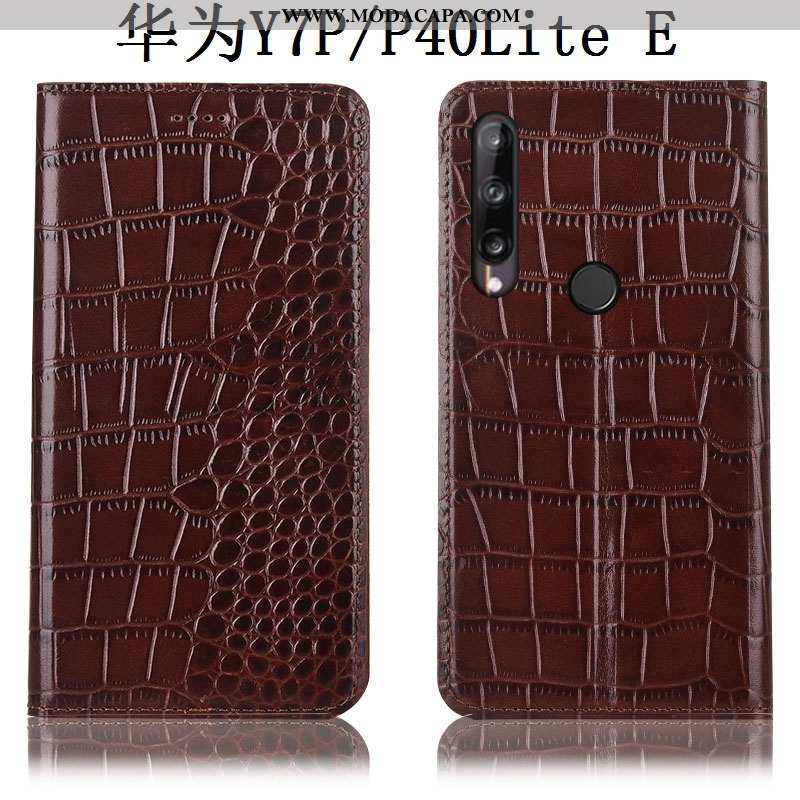 Capas Huawei P40 Lite E Couro Legitimo Protetoras Tigrada Telemóvel Cases Antiqueda Cover Baratas