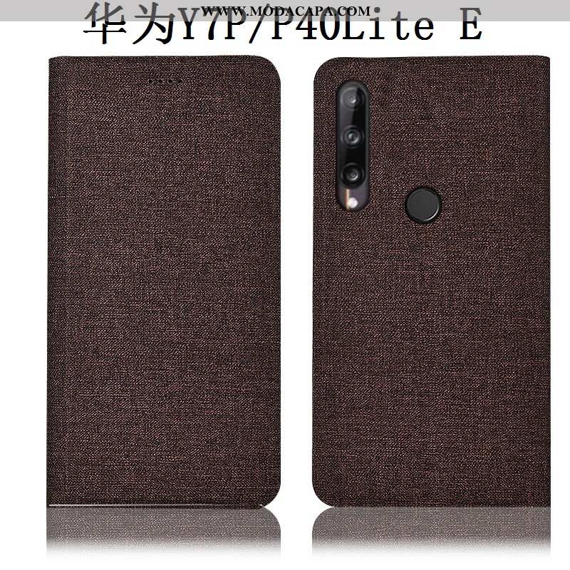 Capas Huawei P40 Lite E Protetoras Completa Telemóvel Cover Couro Linho Promoção