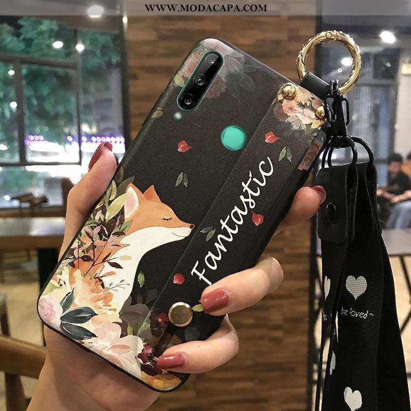 Capa Huawei P40 Lite E Cordao Cases Telemóvel Florido Rosa Protetoras Soft Venda