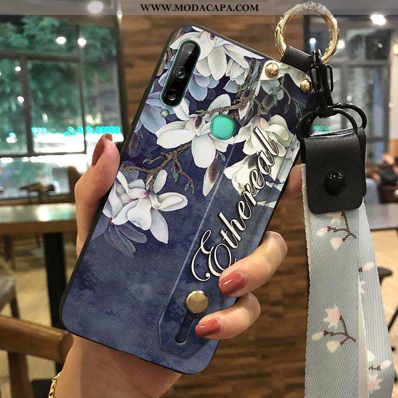 Capa Huawei P40 Lite E Cordao Cases Telemóvel Florido Rosa Protetoras Soft Venda