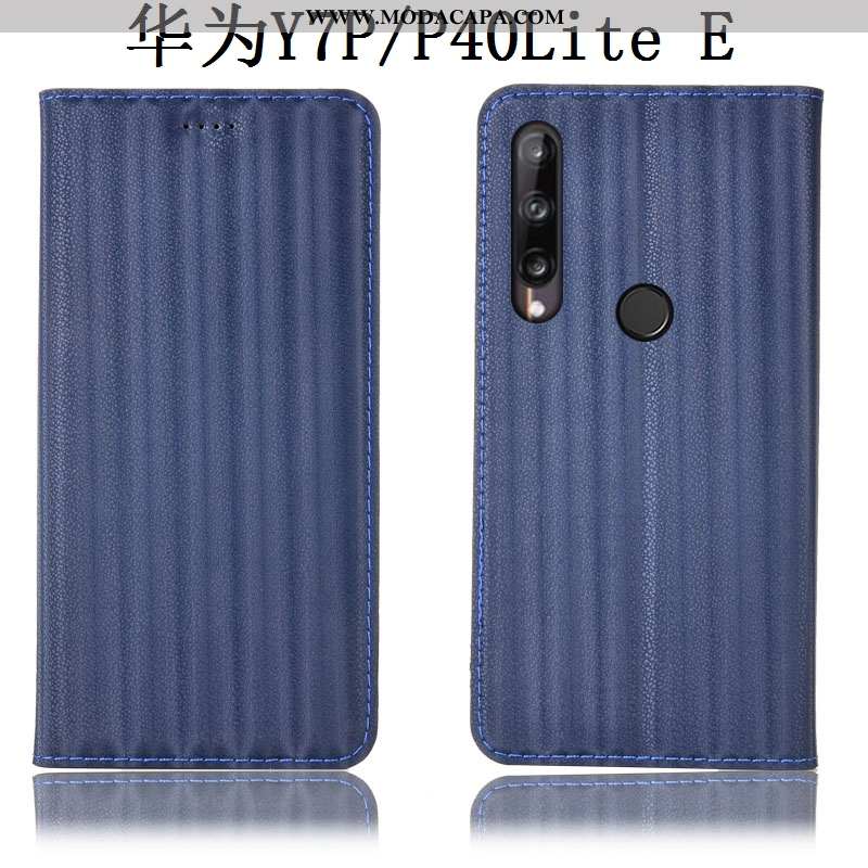 Capas Huawei P40 Lite E Couro Legitimo Antiqueda Cover Completa Cases Gradiente Preto Venda