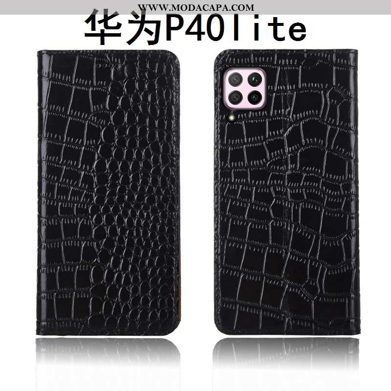Capa Huawei P40 Lite Couro Genuíno Telemóvel Soft Cover Marrom Protetoras Couro Online