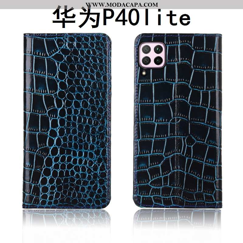 Capa Huawei P40 Lite Couro Genuíno Telemóvel Soft Cover Marrom Protetoras Couro Online