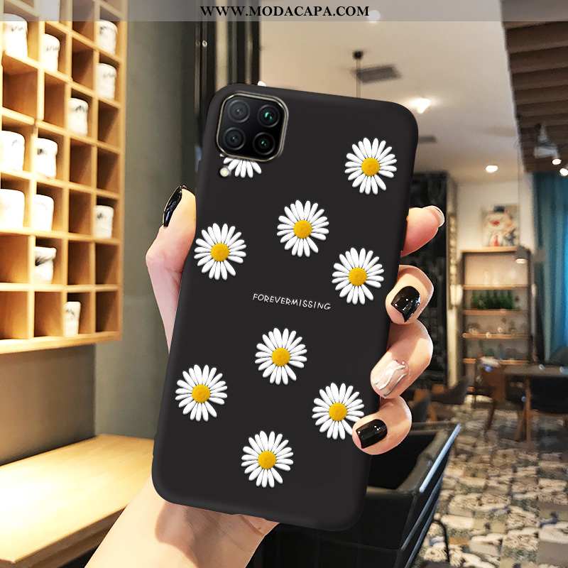 Capa Huawei P40 Lite Silicone Protetoras Antiqueda Fosco Capas Telemóvel Preto Venda