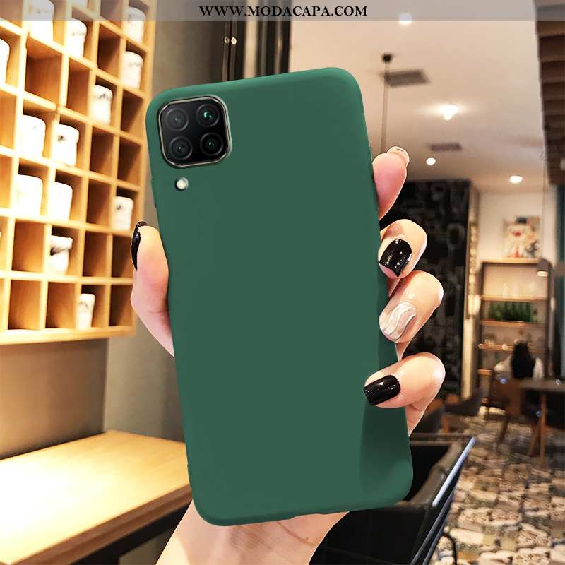 Capa Huawei P40 Lite Silicone Protetoras Antiqueda Fosco Capas Telemóvel Preto Venda