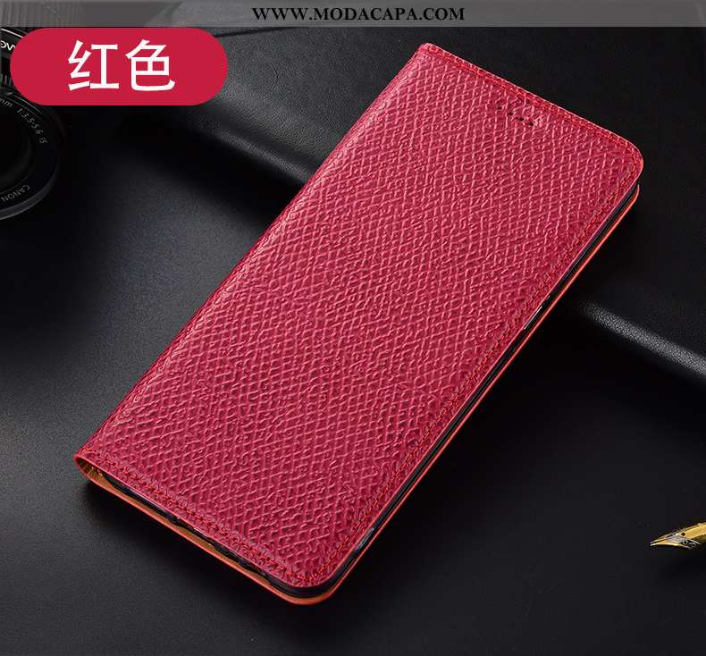 Capas Huawei P40 Lite Protetoras Cases Couro Legitimo Vermelho Telemóvel Malha Antiqueda Baratas