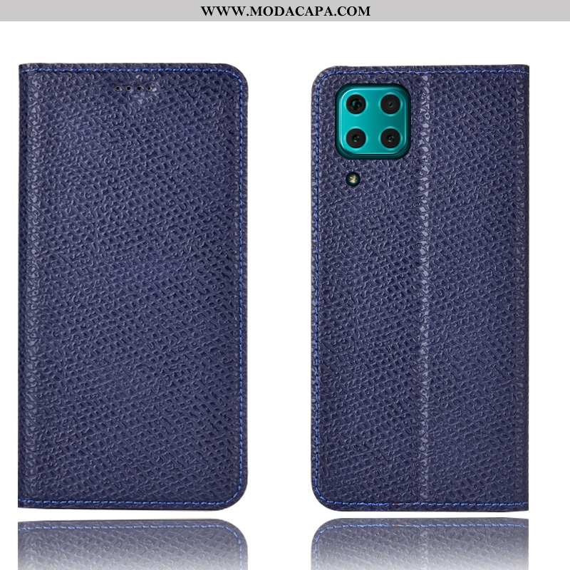 Capas Huawei P40 Lite Protetoras Cases Couro Legitimo Vermelho Telemóvel Malha Antiqueda Baratas