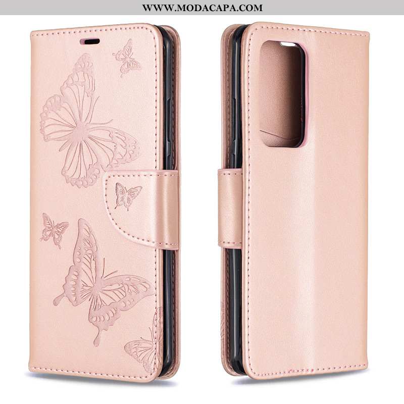 Capas Huawei P40 Lite Cordao Roxa Couro Cases Gravata Cover Barato