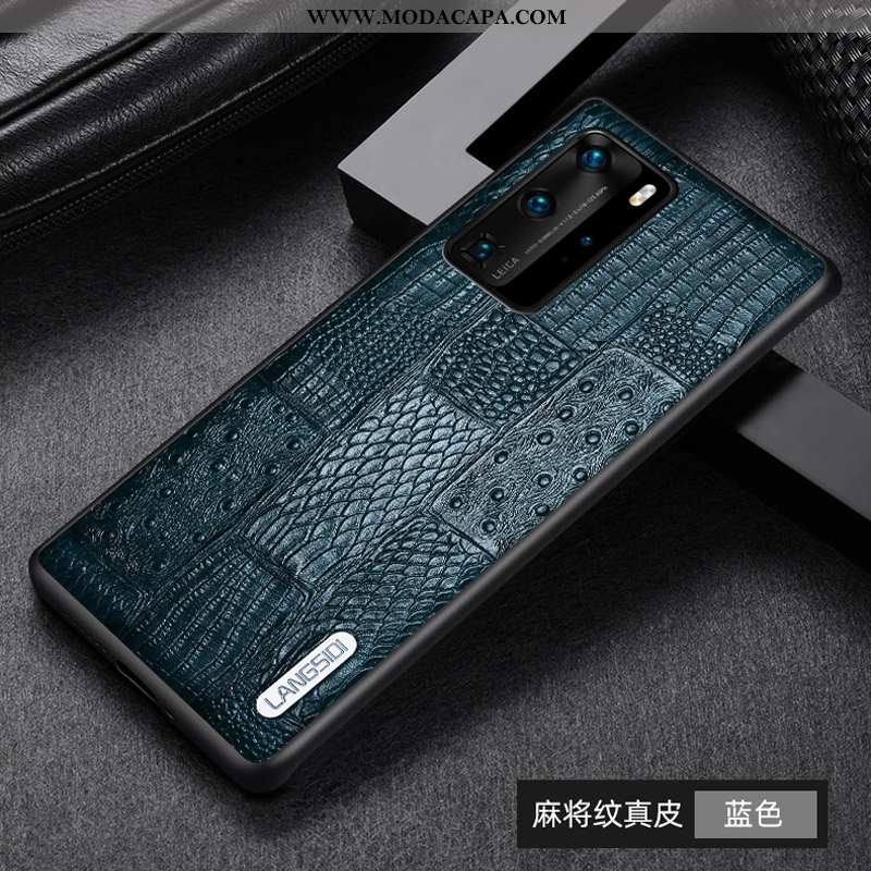 Capas Huawei P40 Pro Protetoras Cases Criativas Personalizado Azul Linho Antiqueda Online
