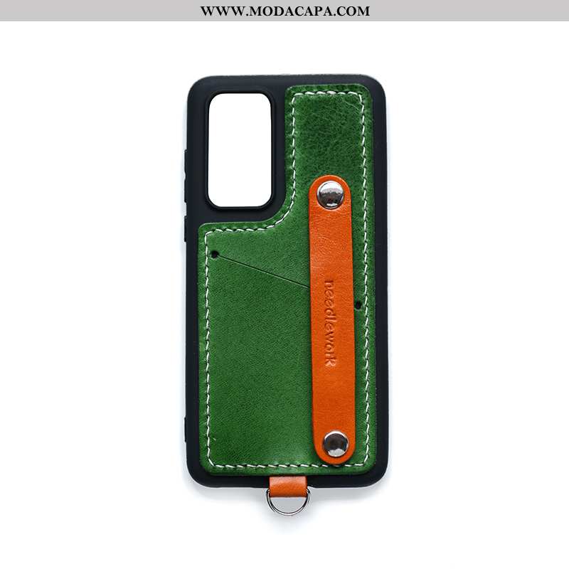 Capa Huawei P40 Pro Cordao Capas Completa Novas Telemóvel Cor De Contraste Couro Genuíno Barato