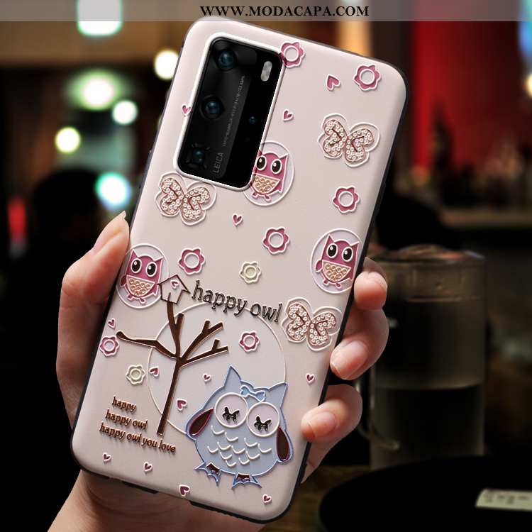 Capa Huawei P40 Pro Personalizado Protetoras Super Capas Fosco Vermelho Desenho Animado Online