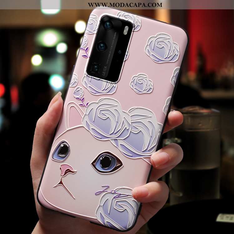 Capa Huawei P40 Pro Personalizado Protetoras Super Capas Fosco Vermelho Desenho Animado Online