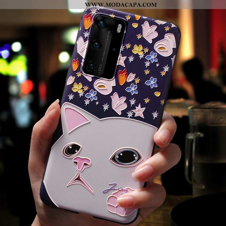 Capa Huawei P40 Pro Personalizado Protetoras Super Capas Fosco Vermelho Desenho Animado Online