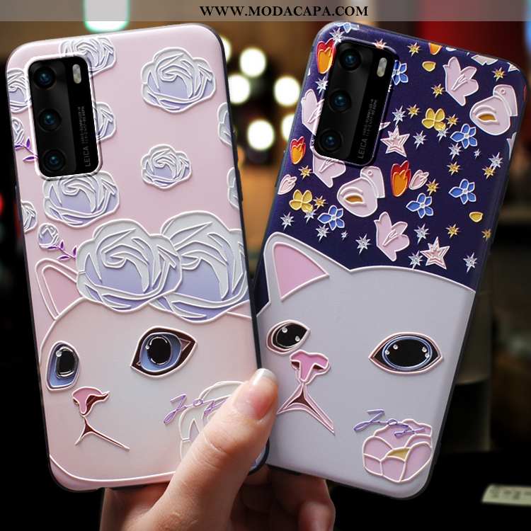 Capa Huawei P40 Pro Personalizado Protetoras Super Capas Fosco Vermelho Desenho Animado Online