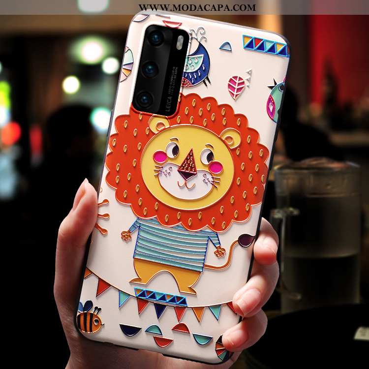 Capa Huawei P40 Pro Personalizado Protetoras Super Capas Fosco Vermelho Desenho Animado Online