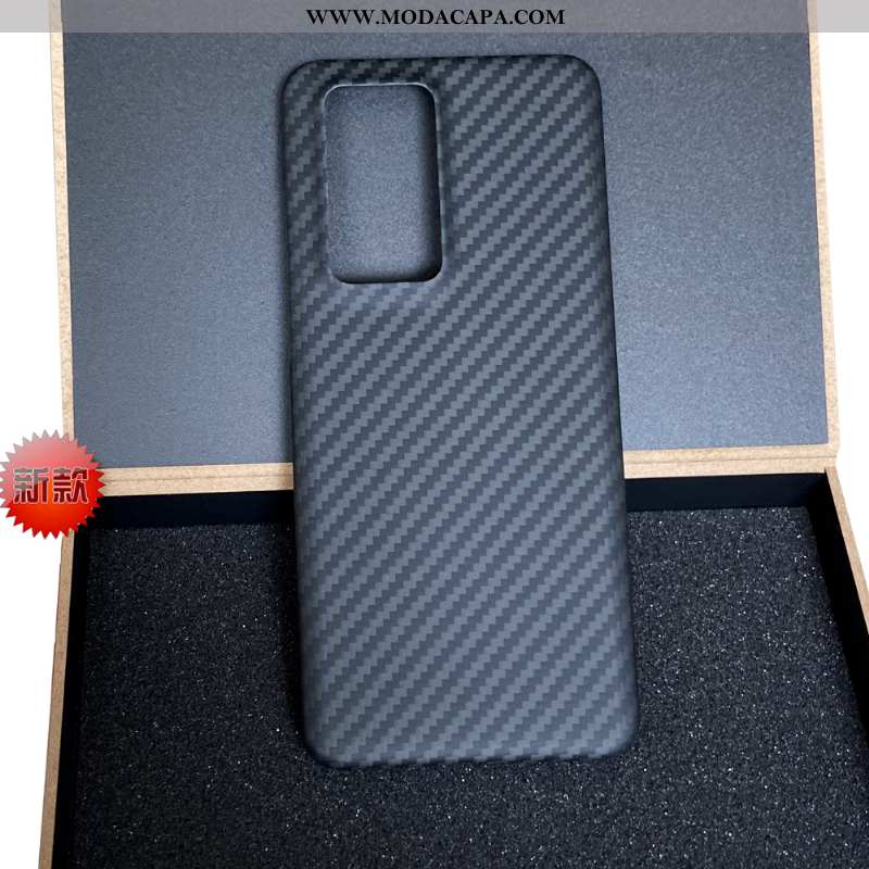 Capas Huawei P40 Pro Slim Cases Telemóvel Super Microfibra Azul Escuro Fibra Promoção