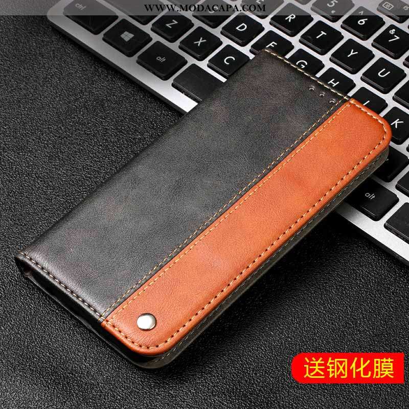 Capas Huawei Y6 2020 Couro Genuíno Cases Telemóvel Antiqueda 2020 Cinza Comprar