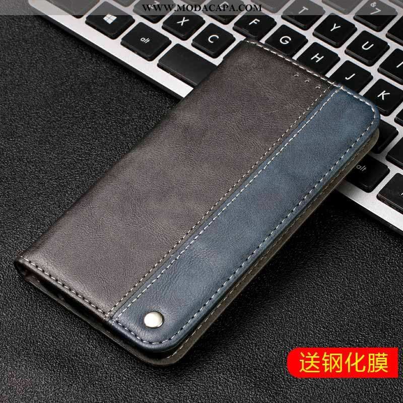 Capas Huawei Y6 2020 Couro Genuíno Cases Telemóvel Antiqueda 2020 Cinza Comprar