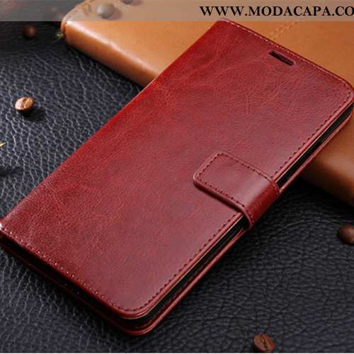 Capas Huawei Y6 2020 Couro Marrom Negócio Cover Antiqueda Cases Telemóvel Venda