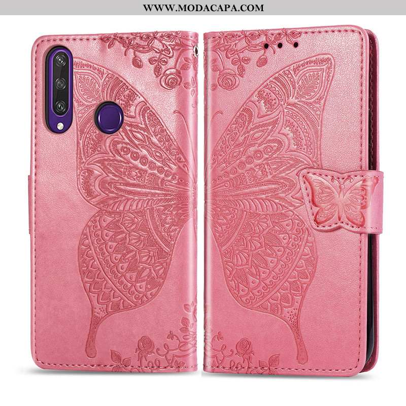 Capas Huawei Y6p Couro Fofas Cases Cinza Gravata Cover Protetoras Barato