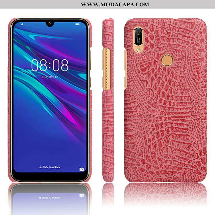 Capas Huawei Y6s Protetoras Couro Crocs Preto Telemóvel Business Promoção