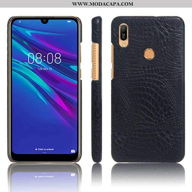 Capas Huawei Y6s Protetoras Couro Crocs Preto Telemóvel Business Promoção