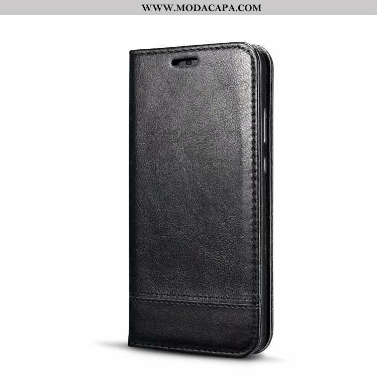 Capa Huawei Y7 2020 Couro Azul Escuro Telemóvel Costura 2020 Estilosas Cases Barato